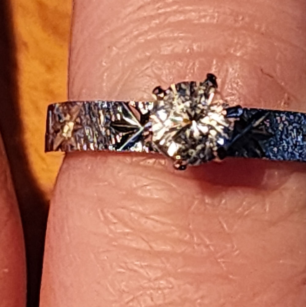 14k, platinum and rhodium diamond ring